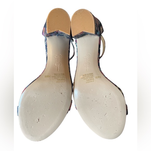 Jessica Simpson Blue Tapestry Heels Size 8.5M - Picture 3 of 9